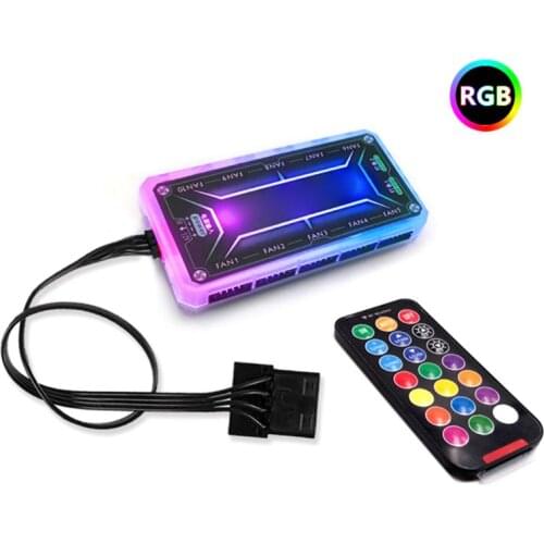 12cm Desktop PC Cooling Fan LED Lights RGB Chassis Fan Controller Remote Control K1AB
