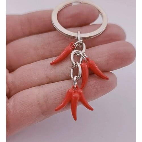 2021 Fashion Creative Simulation Red Chili Key Chain Key Ring Fashion High Quality Keychain for Bags Car Accessories