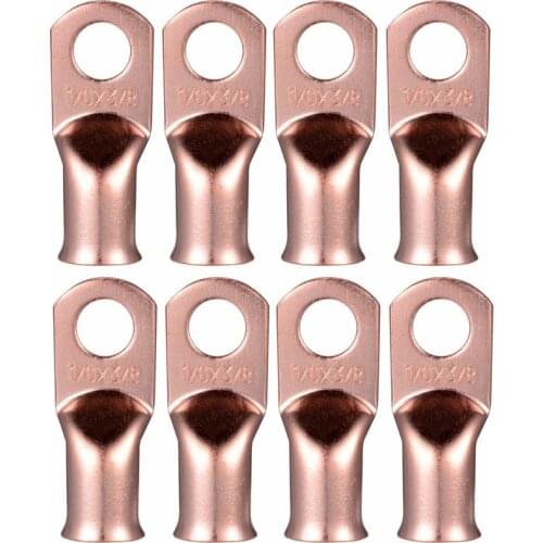 25/10PCS 3/8" 5/16" 1/4" 1/2"Assortment Wire Ring Crimp Terminal Copper 1/0 AWG Gauge Wire Connectors Crimp Terminals Kit