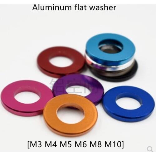 5-20pcs/lot M3 M4 M5 M6 M8 Corlorful Aluminum Flat Gasket washer for RC part