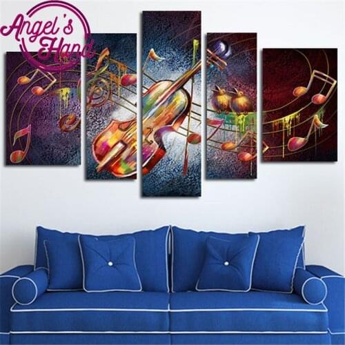 5d diy diamond painting crystal diamond embroidery guitar music icon multigang figure home decoration 3D diamond needlework 5pcs