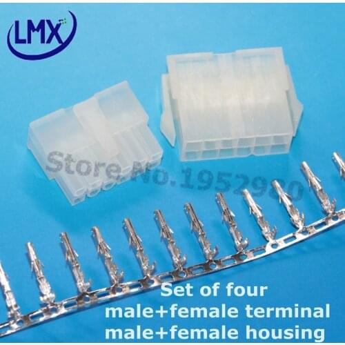50 set/lot Pitch MX4.2MM 5557/5569 2*6PIN (female/male housing+female /male terminal crimp) connector for Molex PCB Board