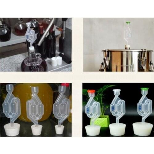 Wine Fermentation Accessories Homebrew Beer Fermentation S-Shape Air Lock Twin Bubble Grommet Wine Making Kitchen Bar Supplies
