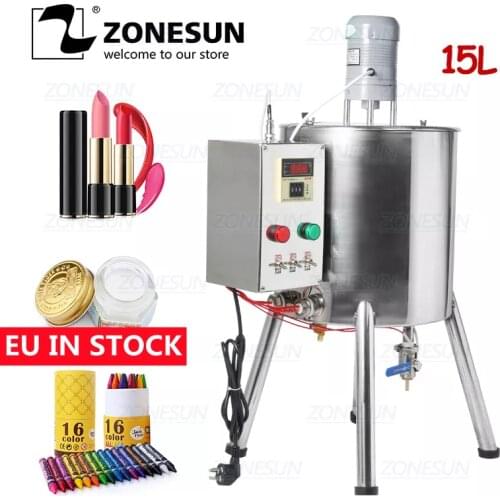 ZONESUN Lipstick Heating Stirring Filling Machine With Mixing Hopper Heater Tank Hot For Chocolates Crayon Handmade Soap Fillier