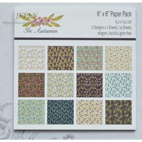 Autmn Series Patterned Paper Scrapbooking Paper Pack Craft Paper Art Card Card Making 6"x 6" 24 Sheets /pack