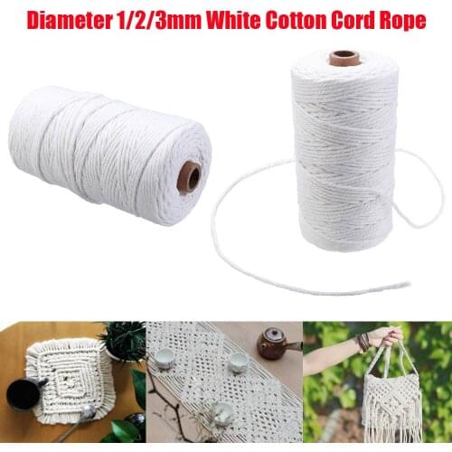 White Cotton Cord Natural Twisted Cord Rope Craft String DIY Handmade Home Decorative Supply