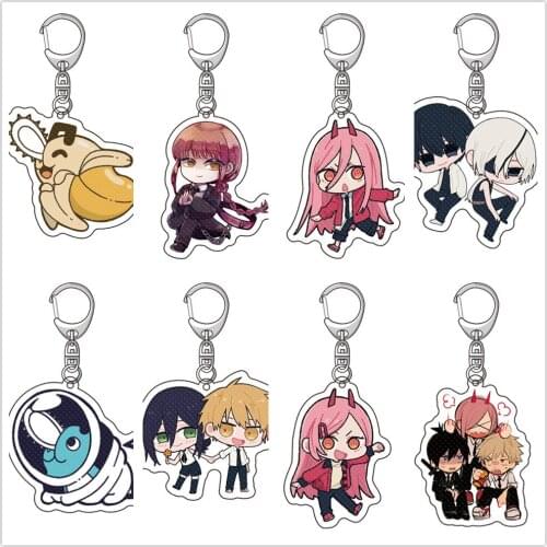Chainsaw Man Denji Pochita Hayakawa Aki Makima Anime Acrylic Pendant Figure Keychain Keyring Collection Model Toy Gift