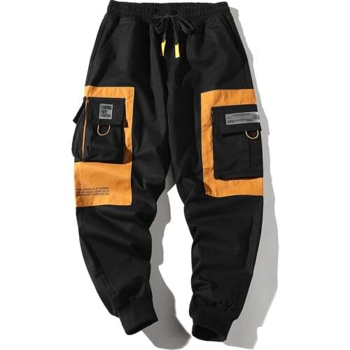 Hip Hop Men Multi-pocket Pants Male Casual Cargo Pants Streetwear Mens Joggers Ankle Length Loose Sweatpants Harajuku Trousers