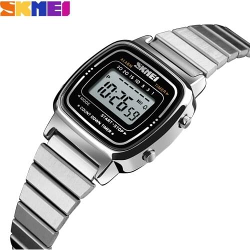 Brand SKMEI Women Watches Stopwatch Chronograph Sport Wristwatch Fashion Ladies Dress Bracelet Luxury Luminous Electronic Clock