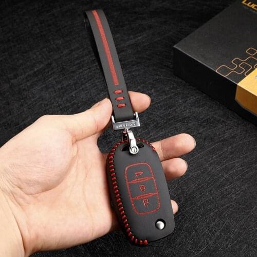 Car Key case cover for Renault Koleos 2017 kadjar 2017 remote Leather key case holder keys G2P key ring