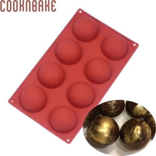 COOKNBAKE silicone mold for cake baking dome pudding jelly bread pastry bakeware 8 hole handmade soap tool cake decorated form