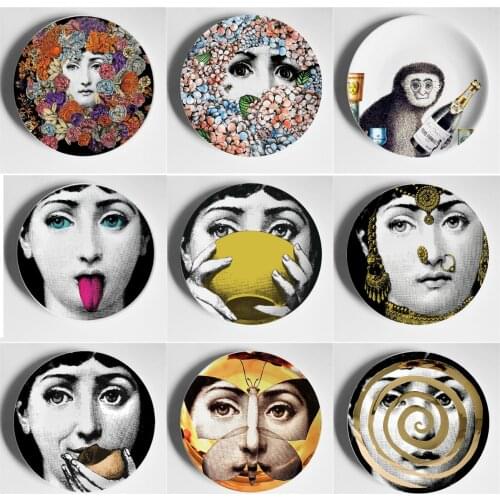 Lina Cavalieri Plate Decorative Plate Ceramic Wall Decor Lina Cavalieri Wall Plate Tema E Variazioni Art Plate Milan Plate
