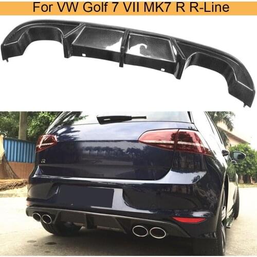 Carbon Fiber Rear Bumper Diffuser Lip Spoiler for Volkswagen VW Golf 7 MK7 R R-Line Hatchback 14-17 Rear Bumper Diffuser Black