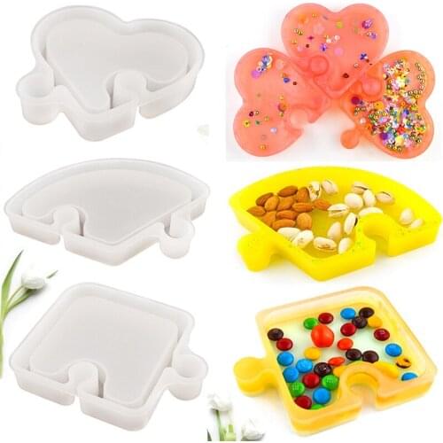 DIY Epoxy Resin Round Square Heart Shape Assembled Storage Box Mold for Jewelry Fruit Plate Coaster Mold Soap Box Silicone Mould