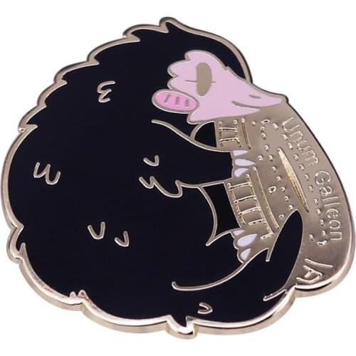 Hedgehog Coin Enamel Pin Badge Curling up in a ball and armed with a coin means this little hedgehog can protec and attact