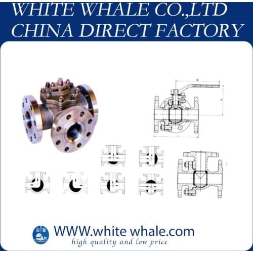 Good quality Flange Connecting L type three-way 1 inch Stainless Steel 304 ball valve with handle