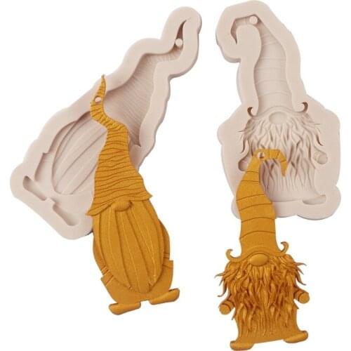 KUXSE Santa Pendant Silicone Mold Fondant Cake Decorating Tools Sugarcrafts Chocolate Gumpaste Mold Resin Clay Mold Baking Tool