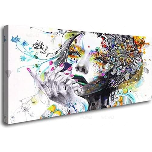 Beautiful Flower Girl Painting Watercolor HD Print Pictures Canvas Paintings Living Room Bedroom Office Wall Art Home Decor