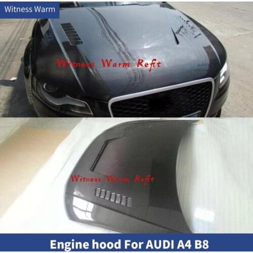 Carbon Fiber Front engine Hood Bonnets Covers for Audi A4 B8 09-12