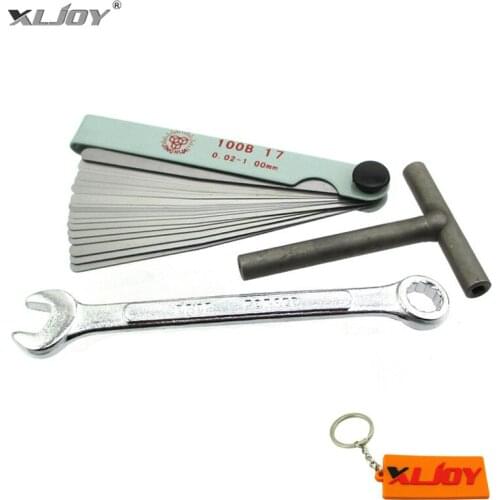 0.02-1mm Metric Filler Feeler Measure Gauge Tool, 9mm Spaner Wrench, 3/3.5/4mm T-type Valve Screw Socket Repair Hand Tool