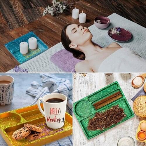 N7MF 1Set Rolling Tray Epoxy Resin Mold Jewelry Storage Holder Coaster Silicone Mould