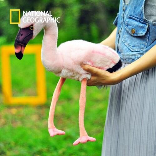 National Geographic 39cm plush flamingo toys stuffed doll gift cute animal bird
