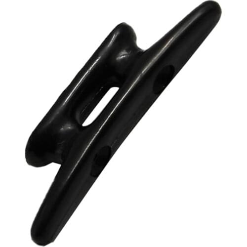 Boat Nylon Cleat 3 inch Flat Top, Heavy Duty Marine Grade 2 Holes Mooring Accessories - Black