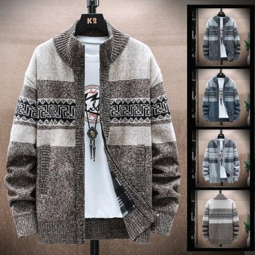 Thick Plus Size Jacket Sweater Stand Collar Coat Warm Jacket