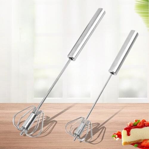 Semi-automatic Mixer Egg Beater Manual Self Turning Stainless Steel Whisk Hand Blender Egg Cream Stirring Kitchen Tools 2020