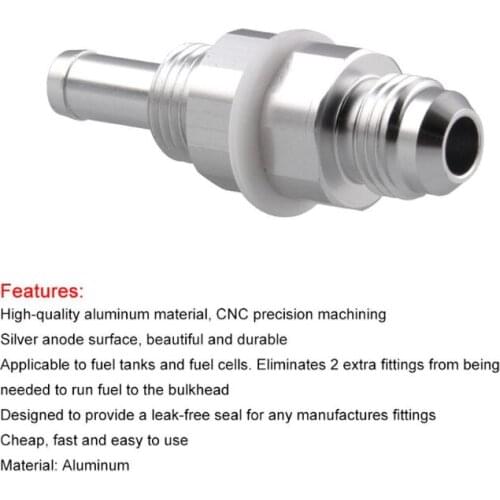 Portable Male Flare Bulkhead to AN6 - 5/16 Hose Barb Fuel Tank Fitting Wholesale