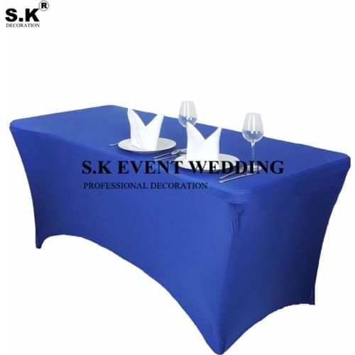 Good Quality Rectangular Tablecloth Spandex Stretch Table Cover For Wedding Hotel Home Event Party Decoration