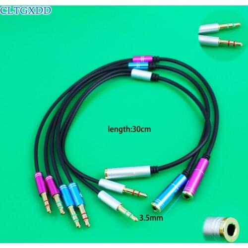 Cltgxdd Headphone Splitter for Computer 3.5mm Female to 2 Male 3.5mm Mic Audio Y Splitter Cable Headset Earphone to PC Adapter