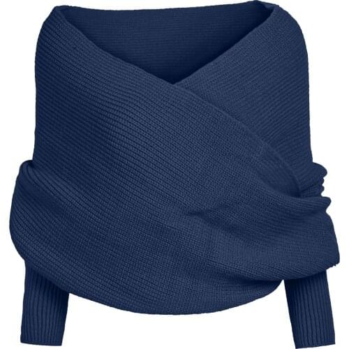 Knitted Winter Keep Warm Elegant For Party Women Solid Scarf Sleeve Crochet Knit Long Soft Wraps Shawl Femme #T1G