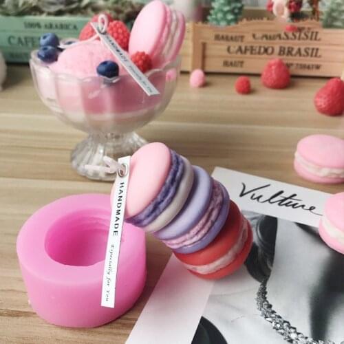 Macaroon Shaped 3D Silicone Mold For Candle Soap Molds Gypsum Plaster Silicone Mould Candle Molds