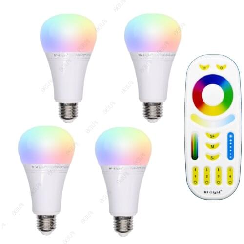 Mi Light LED Lamp 12W RGB + CCT LED Bulbs Light WiFi 2.4G RF Wireless Dimmable E27 AC86-265V Spotlight Indoor Decoration