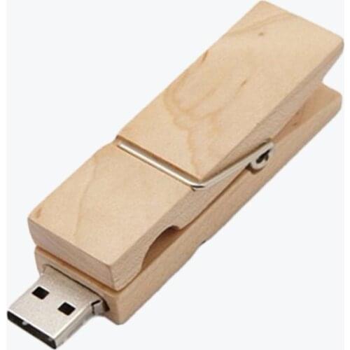 Wood Pendrive Usb Stick 64gb Wooden Clip Usb Flash 128GB Drive PenDrive 32gb 4GB Pen Drive Memory Stick Flash U Disk Usb Stick
