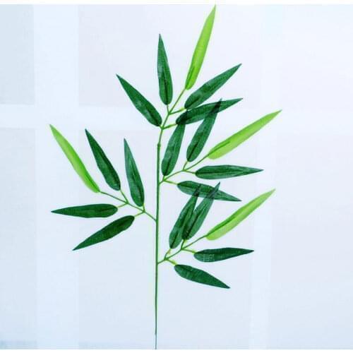 2pcs Branches Green Artificial Bamboo Leaves Silk Cloth Artificial Plant for Wedding Decoration Home Office Decorative Leaves