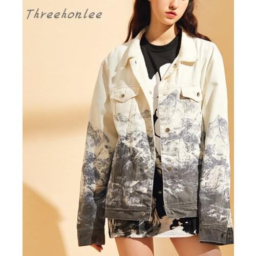 High Quality Womens Print Denim Jacket 2021 Fashion New Casual Brand Personalized Jacket For Men And Women