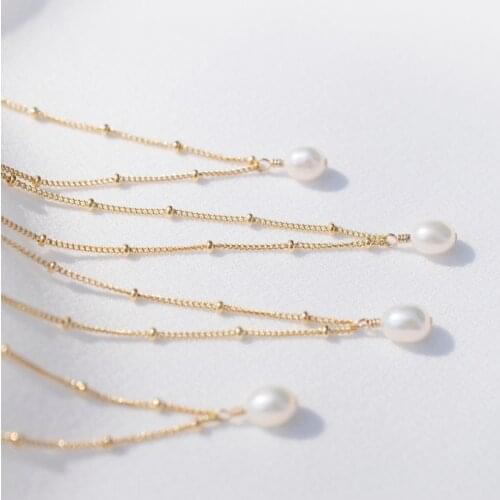 Pearl Necklace Handmade Jewelry Ball Chain Choker Gold Filled Pendants Collier Femme Kolye Collares Necklace for Women