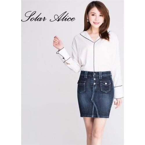 Free Shipping 2018 New Summer Promotion Womens Clothing Girls Denim Blue Jeans Above Knee A-line Mini Skirt Plus Size 40