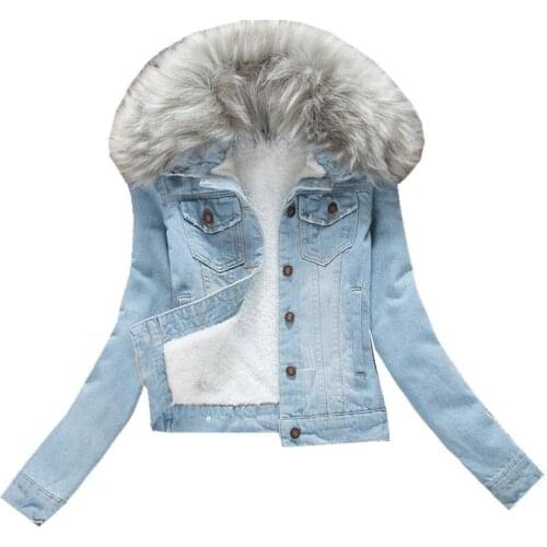 Women Autumn Winter New Keep warm Coat WOMENS Wear Ultra Large Fur Collar Hooded Cowboy Cotton-padded Clothes Womens Th A320