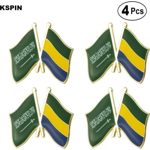 Saudi Arabia & Gabon Friendship Flag Pin Lapel Pin Badge Brooch Icons 4pcs