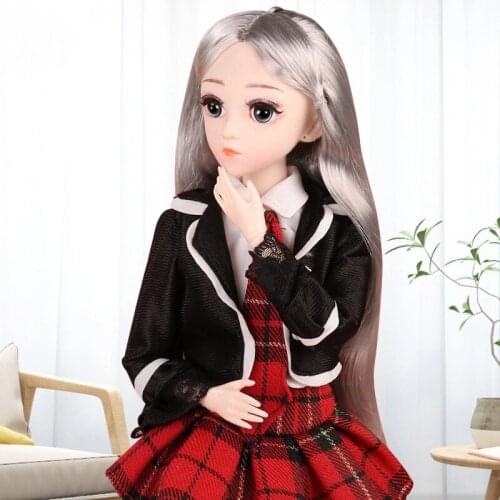 1 / 4 birthday gift 2021 new simulation exquisite Girl Doll 45cm doll suit enamel doll