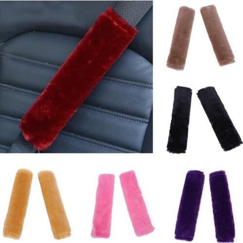 1 Pair Universal Car Safety Seat Belt Soft Plush Shoulder Protection Pad Cover Auto parts