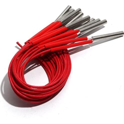 10pcs Cylindrical Cartridge Heating Element 8mm Mould Wired Cartridge Heater 50/52/55/58/60mm 100W/110W/120W DC110V/220V/380V