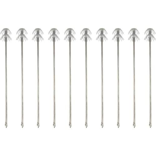 10 Pcs Stainless Steel Double Layers Umbrella Squid Cuttlefish Octopus Fishing Hooks Jigging Fishhook Tackle Accessories