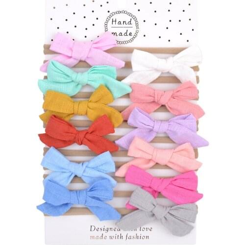 12pcs/lot Sweet Candy Colors Headband Elastic Hair Band For Baby Girls Handmade Hairband Turban Headwear Hair Accessories