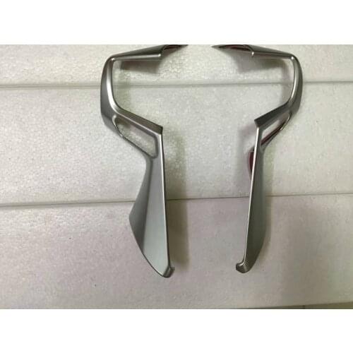 2PCS/set Car Styling Matte Chrome ABS Steering Wheel Multi-Function Key Protective Cover Sticker For TOYOTA ALPHARD 2016