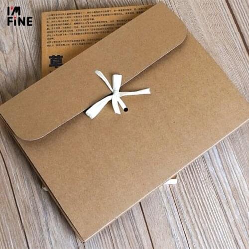 30pc 24*18*0.7cm Large Kraft Paper Packaging Silk Scarf Box Brown/White Cardboard Paper Envelope Box Paper Gift Box With Ribbon