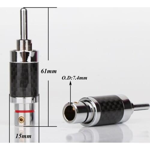 4 pcs HI-End Carbon Fiber Audio Speaker Cable Banana Plug Connector HIFI audio Loudspeaker Cable Banana Connnector locking Plug